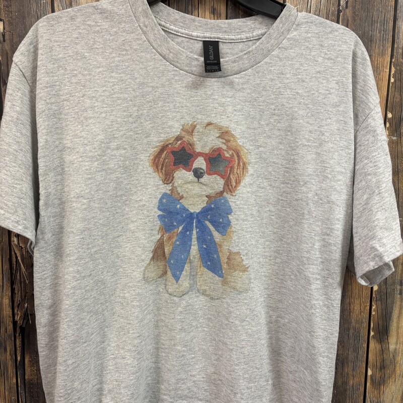 Dog With Bow Tee, Size: Large
