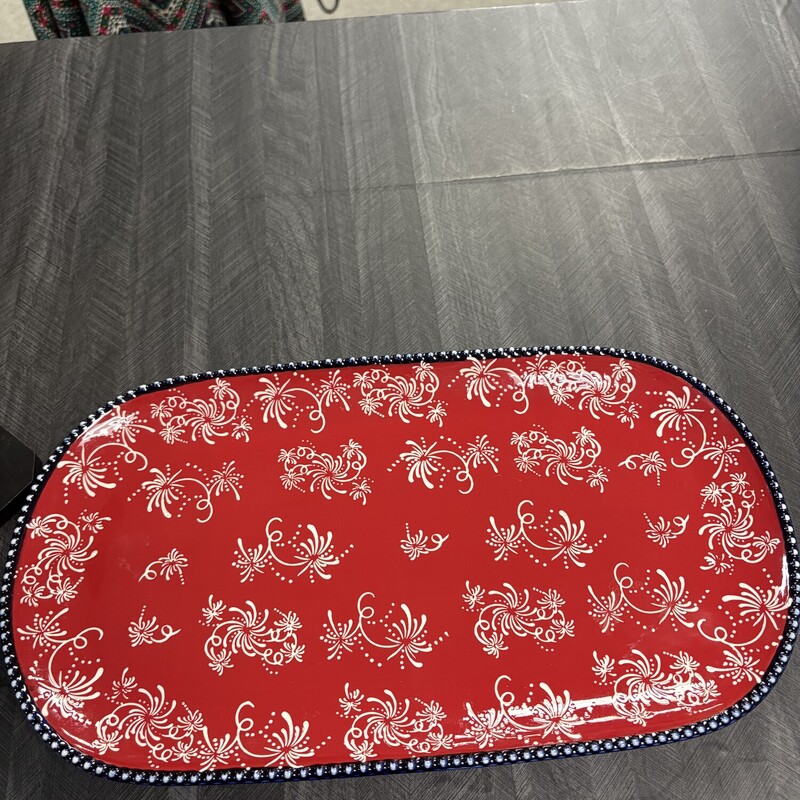 Red Large Platter