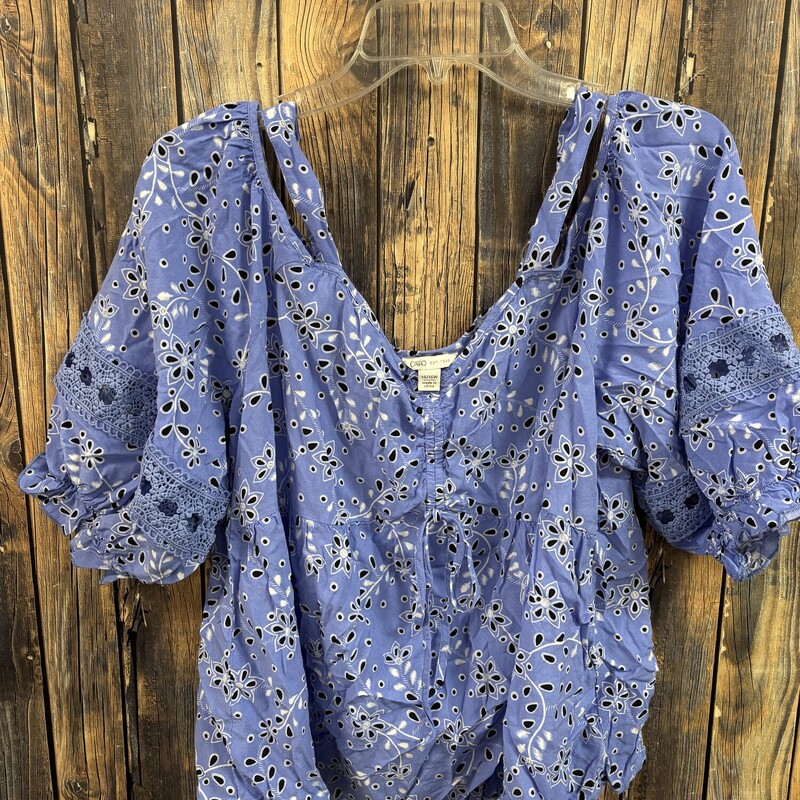 Blue Cold Shoulder Tank, Size: 14/16