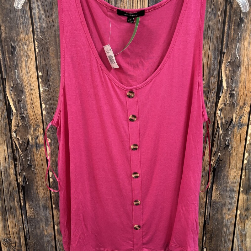 NWT Hot Pink Button Tank