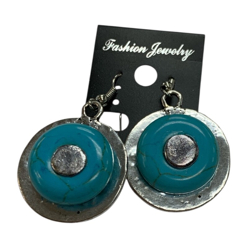 Earrings, Blue, Size: None