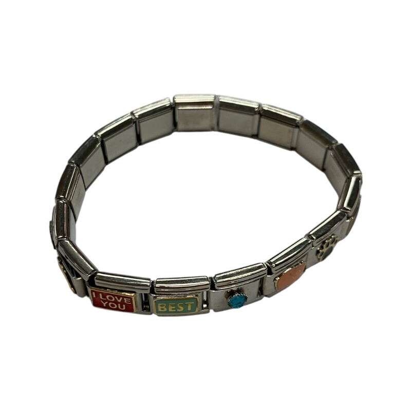 Bracelet Charms Stainless, Silver, Size: None