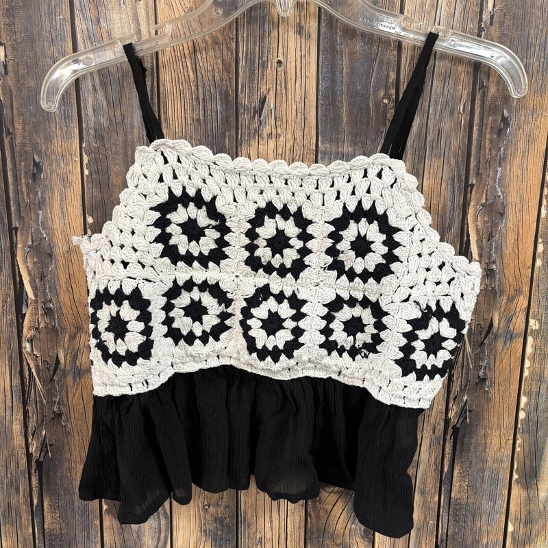 NWT Black Crochet Tank, Size: XS