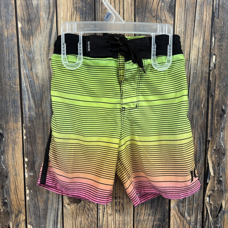 Neon Striped Hurley Trunk, Size: 4