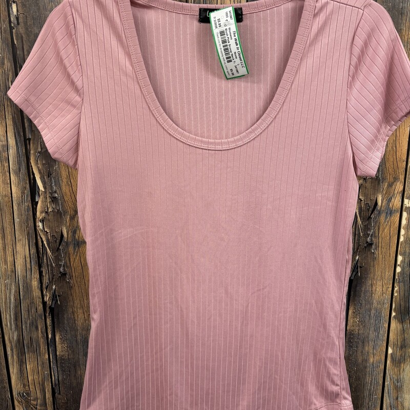 Blush Pink Scoop Neck Top, Size: L