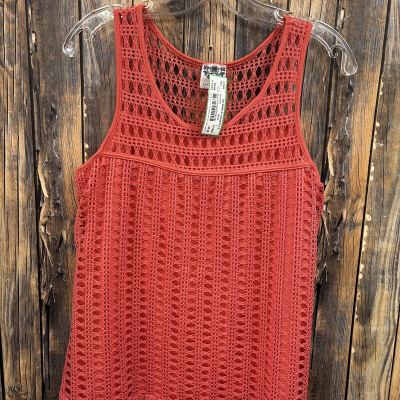 Coral Crochet Cover Up, Size: L