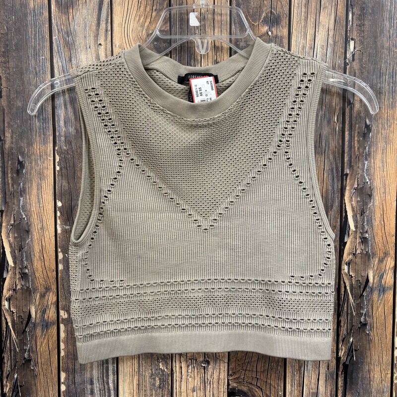 Tan Crochet Crop Top, Size: M/L