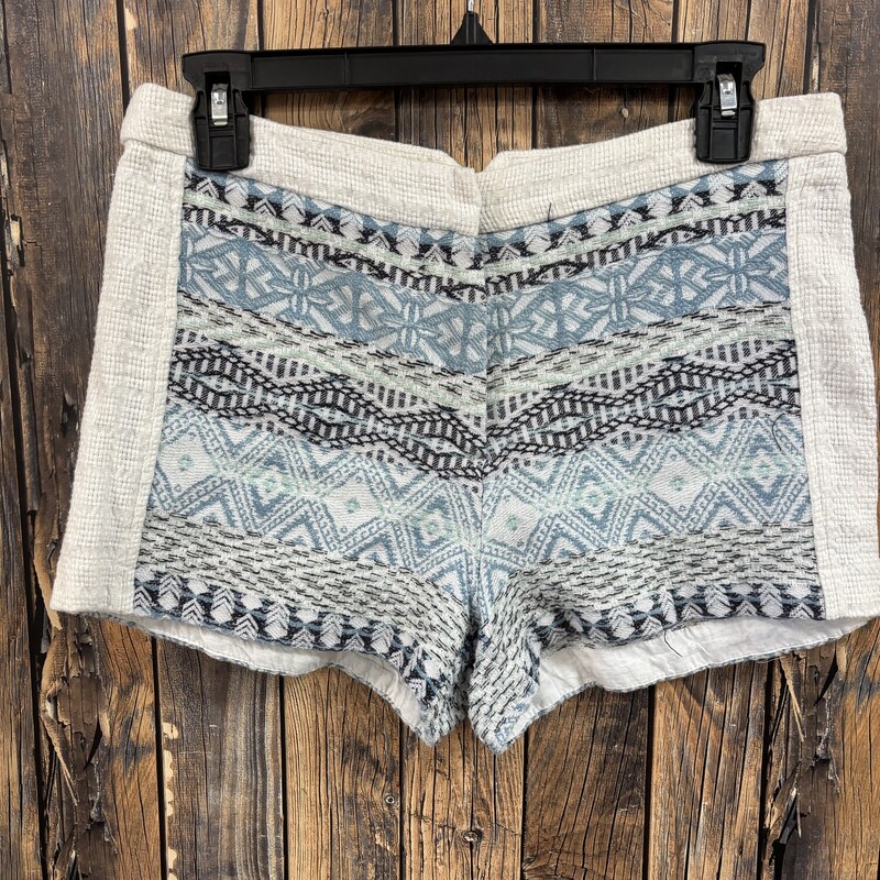 White Blue Crochet Shorts, Size: Small