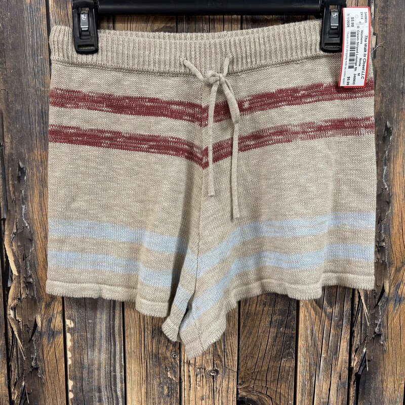 Cream Striped Lounge Shor
