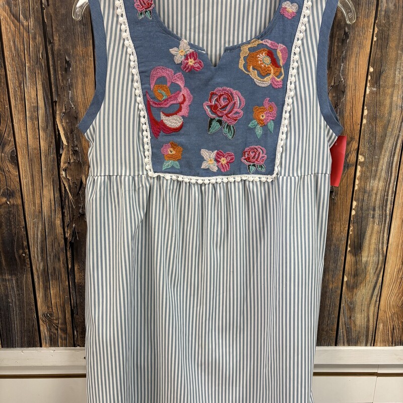 Stripe Crochet Rose Dress, Size: S