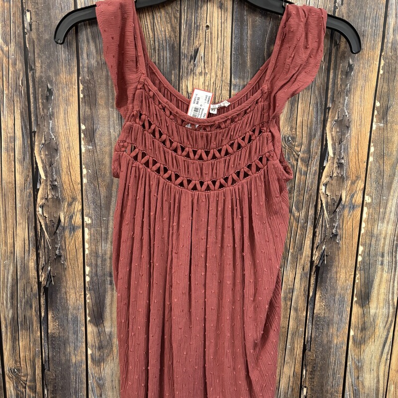 Rust Crochet Tank, Size: XS