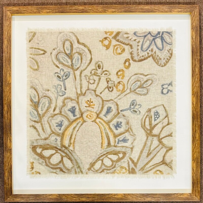 Enchanting I Framed Fabric Artwork
Tan Yellow Brown Blue Size: 31 x 31H