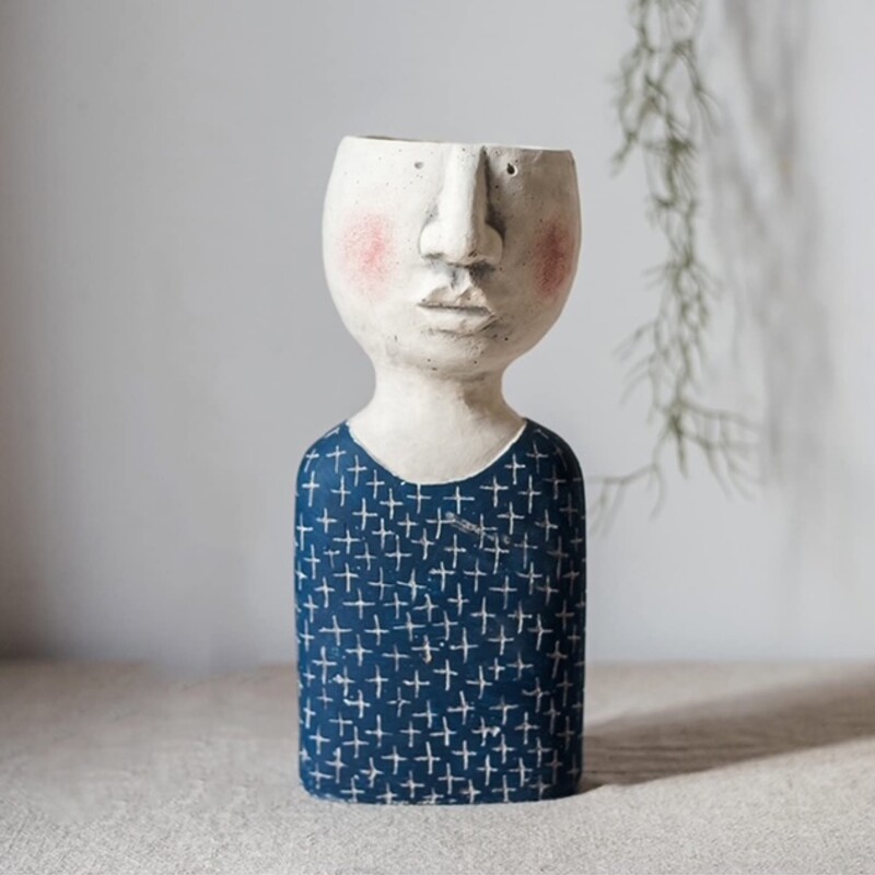 Stone Pottery Bust Planter
Gray Blue Red Size: 6 x 13H
Retails: $103+