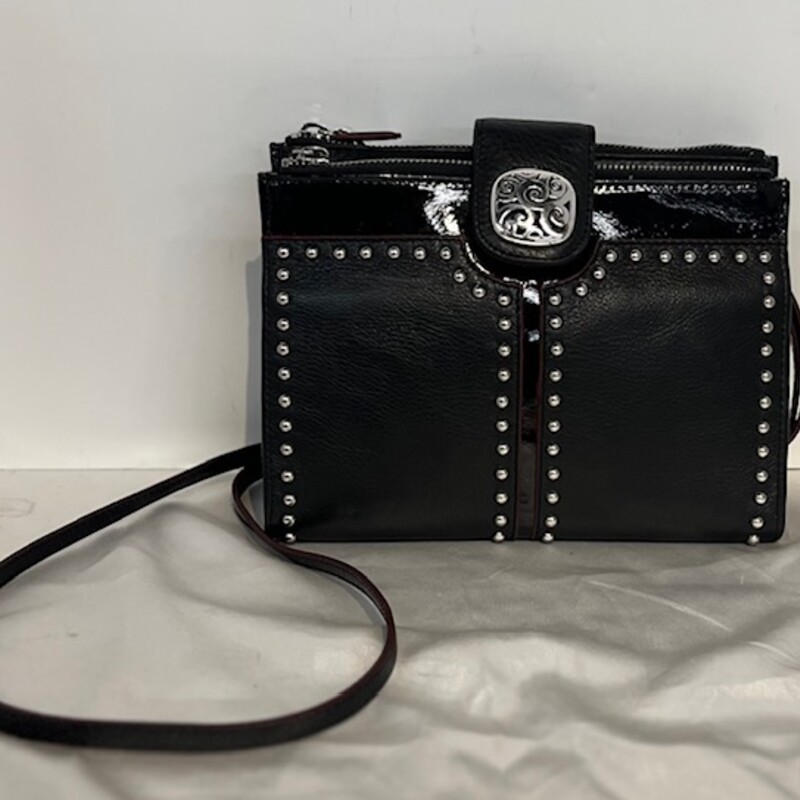 Brighton Bolsa Crossbody Handbag
Black Silver Size: 8.5 x 7H