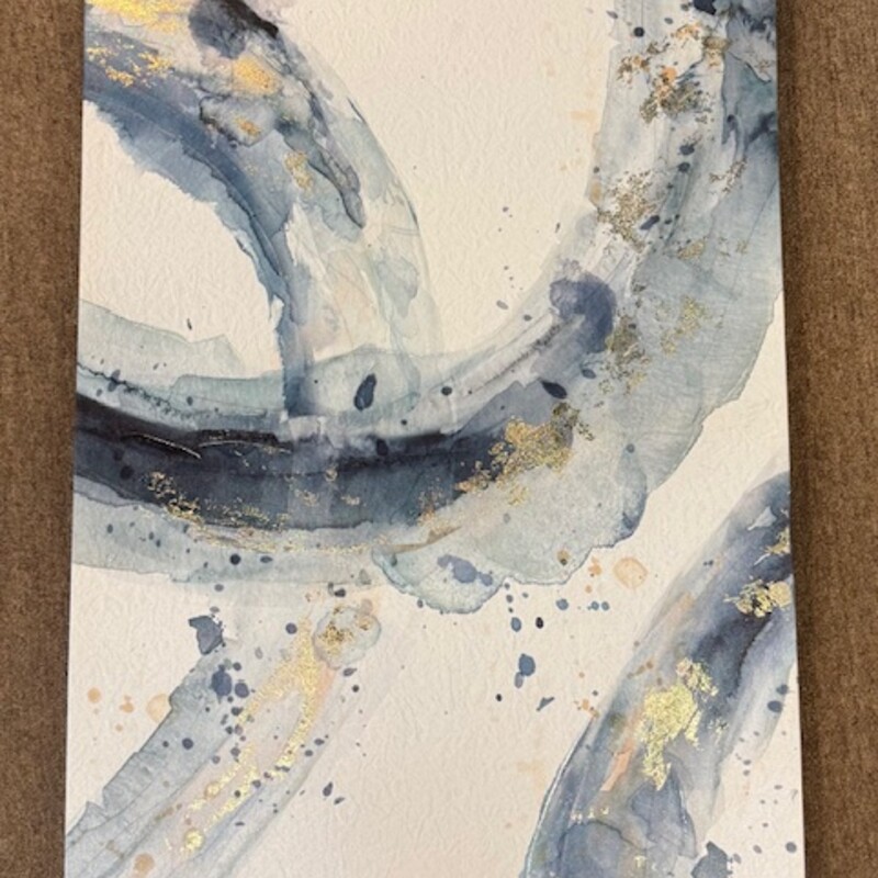 Abstract Foiled Modern Canvas
Blue White Gold Size: 24 x 36H