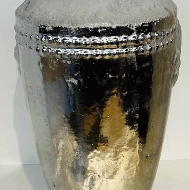 Ceramic Vase With Metalli
