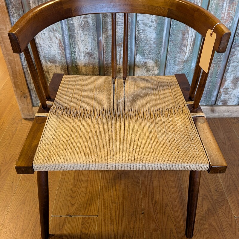 Midmod G.Nakashima Style, Cherry?, Grass Seat
23.5w x 21.75 x 30h