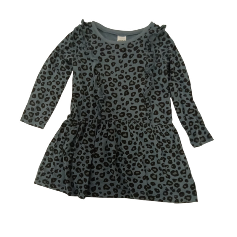 LS Dress: Blue Leopard