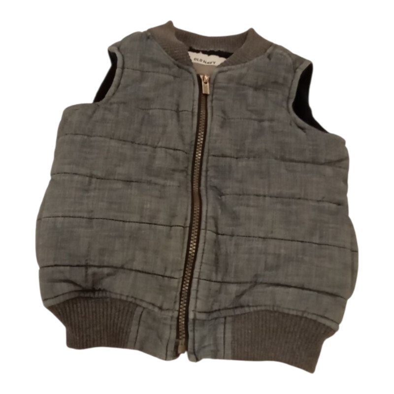 Vest: Puffy Denim Zip-up