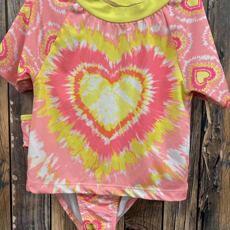 Pink Yellow Tie Dye Swims, Size: 10