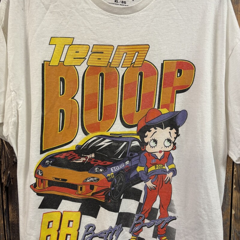White Team Boop Tee, Size: XL
