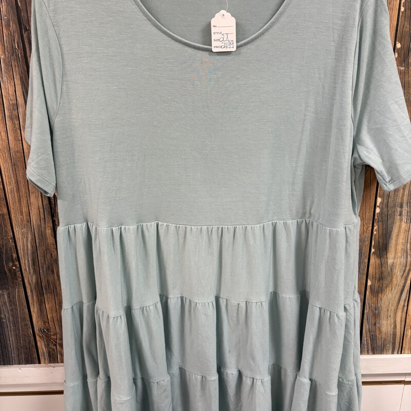 Light Blue Ruffle Top, Size: 2X