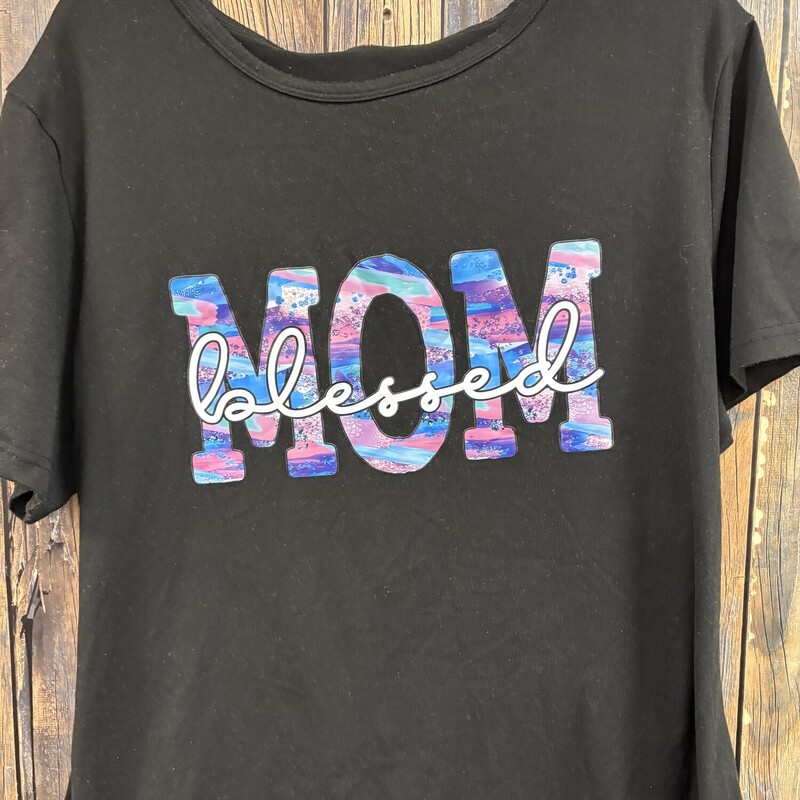 Black Blessed Mom Tee, Size: 1X
