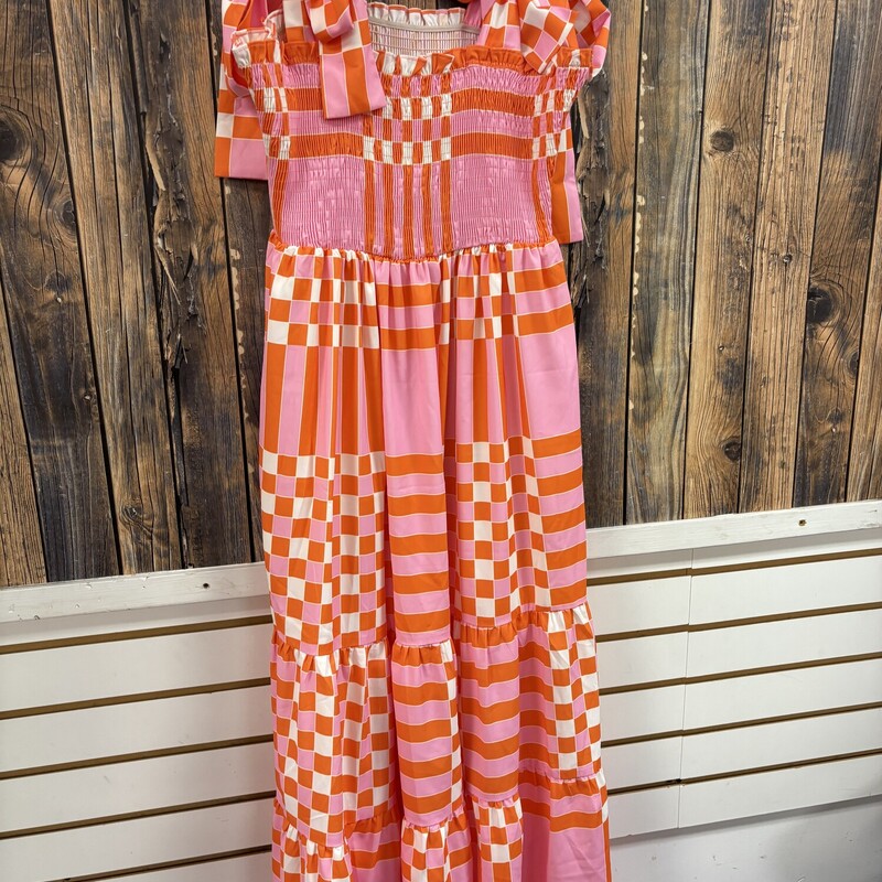 Neon Pink & Orange Dress, Size: M