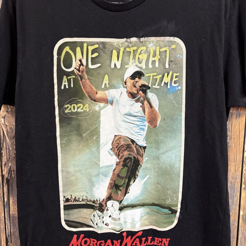 Black Morgan Wallen Tee, Size: M
