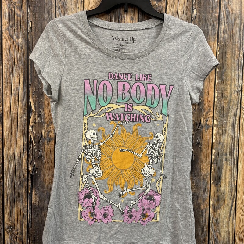 Grey Skeleton Dance Top, Size: L