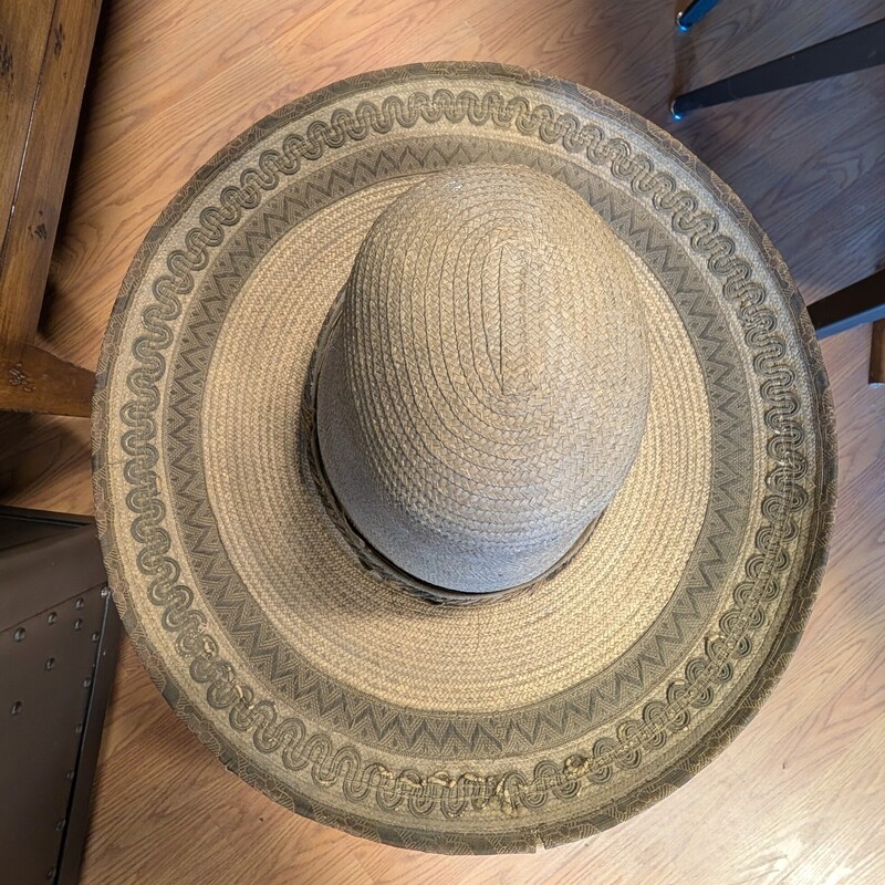 Late 1800s Sombrero, Handmade, W/stand
16 x 17 x 8h
