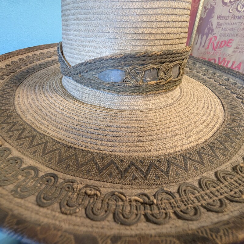 Late 1800s Sombrero, Handmade, W/stand<br />
16 x 17 x 8h
