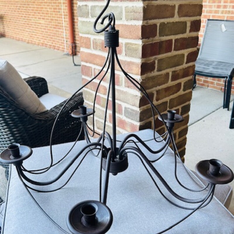 Hanging Iron Candle Chandelier
Brown Size: 25 x 40H
NOT WIRED - FOR CANDLES ONLY