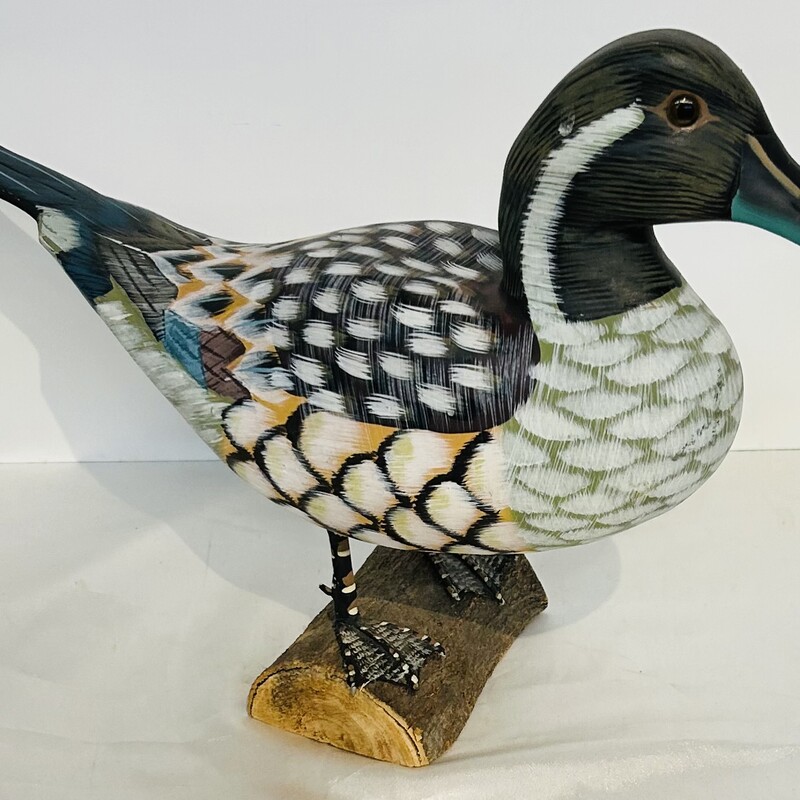 Painted Duck On Log