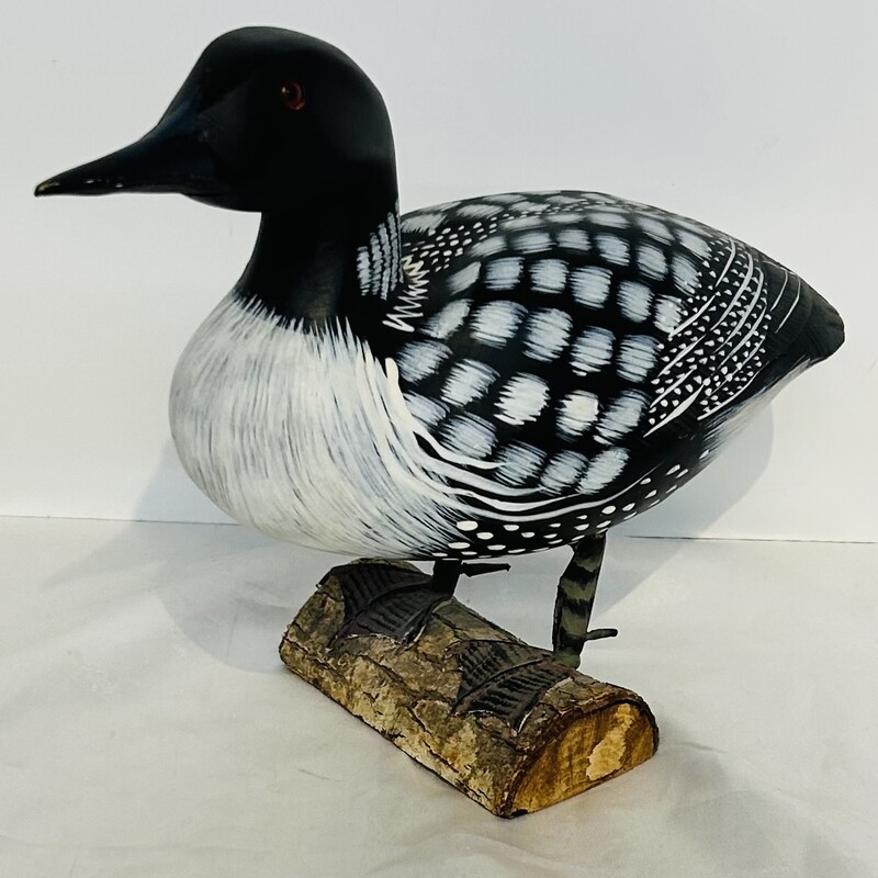 Painted Duck On Log
