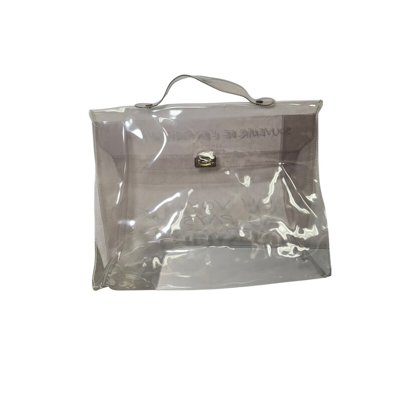 Hermes Vinyl Souvenir De LExposition Kelly 1997 Clear Translucent

Dimensions: 11.61in x 4.33in x14.96 in

In very good condition. Light scuffs and marks on the bottom of the bag.

Does not come with dust bag or box.