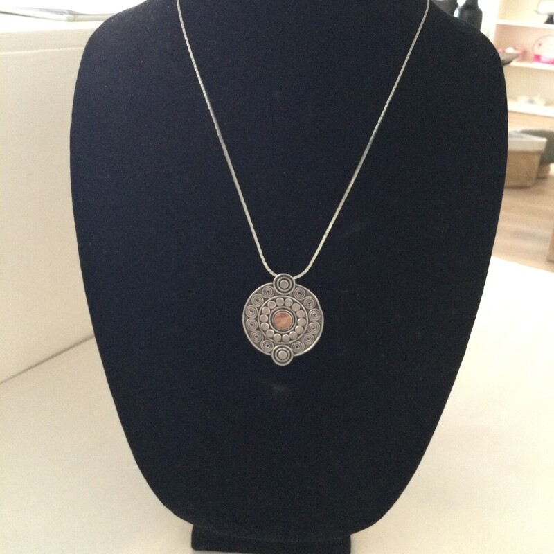 Silver Broach Necklace