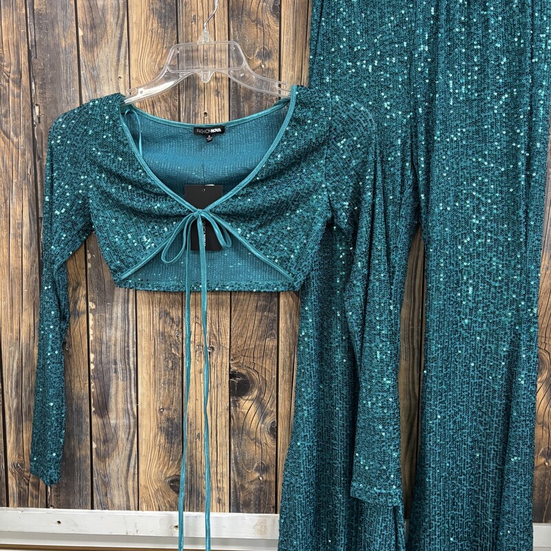 NWT Teal Sequin Set, Size: S