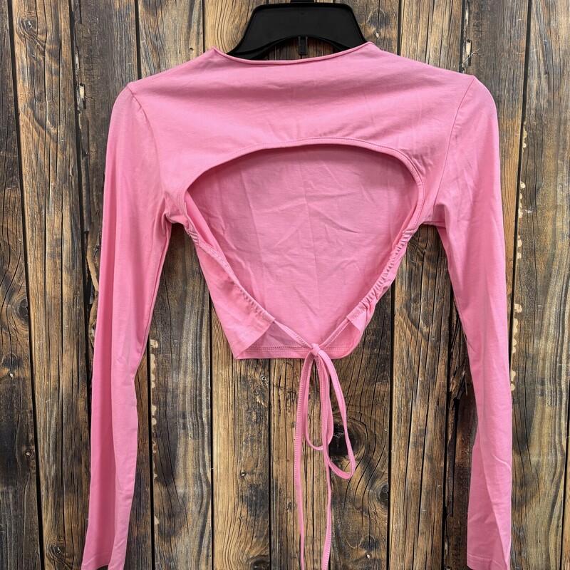 Pink Open Back Top, Size: S