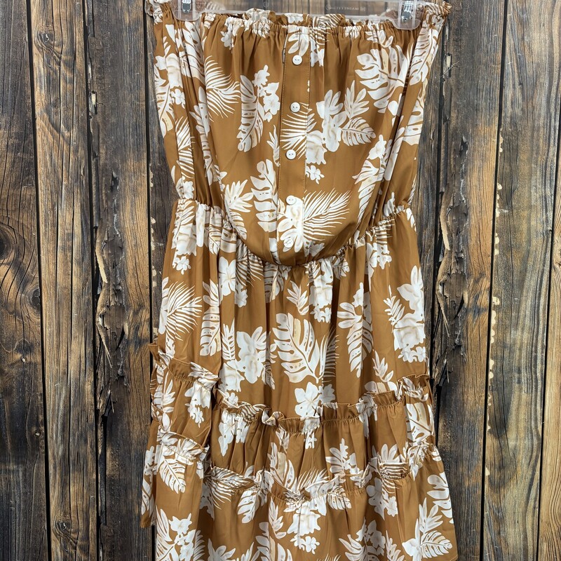 Mustard Floral Dress, Size: S