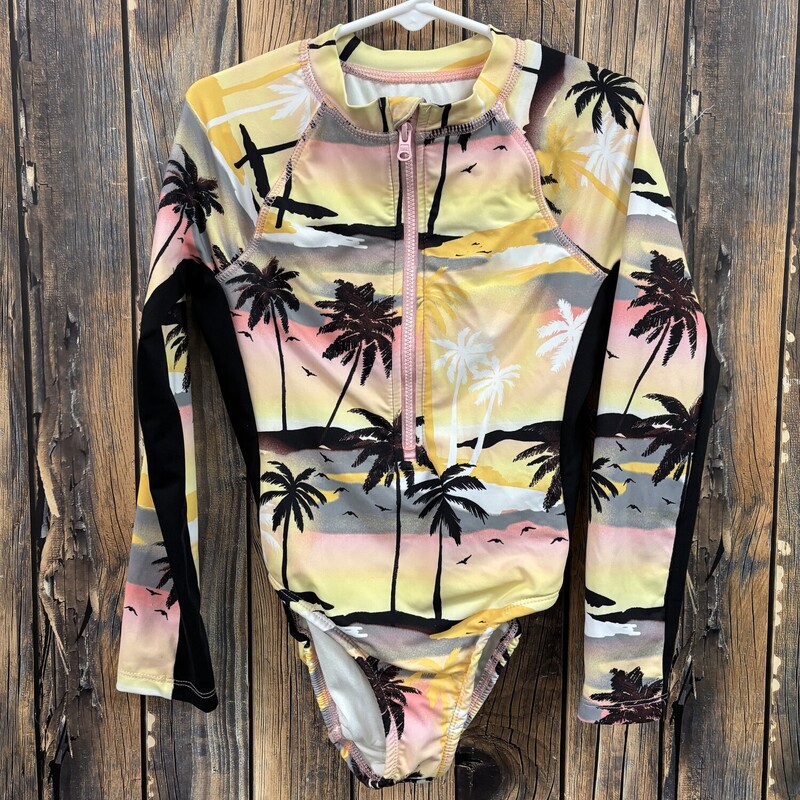 Yellow Palm Tree Swimsuit, Size: 6
