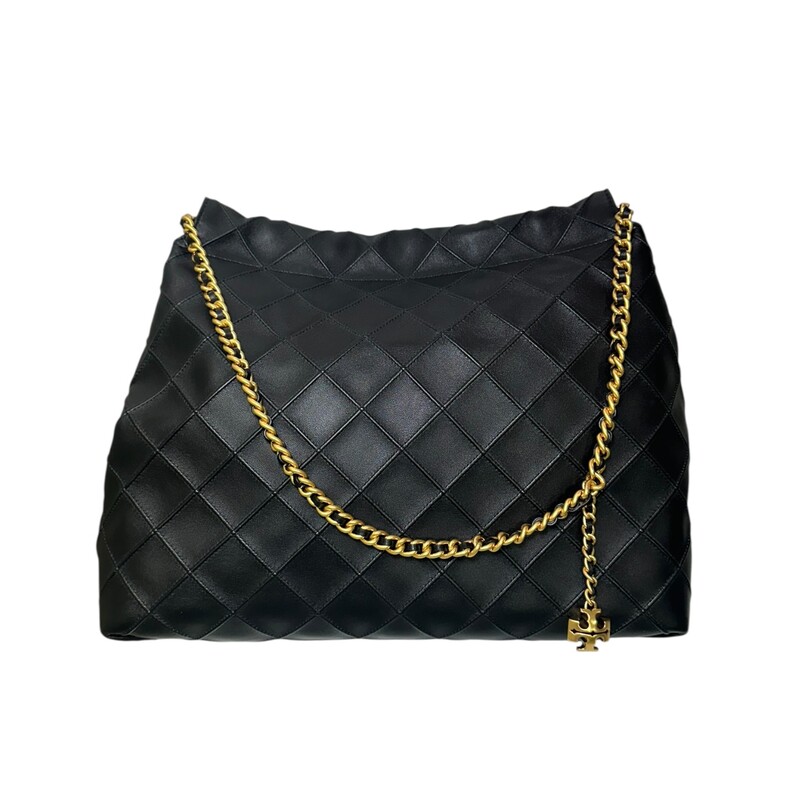 Tory Burch Fleming Lether Quilted  Soft Hobo Bag Tote<br />
<br />
Dimensions: 14.2W x 4.1D x 11.8H<br />
<br />
In Excellent condition.<br />
<br />
Does not come with original dust bag or box.