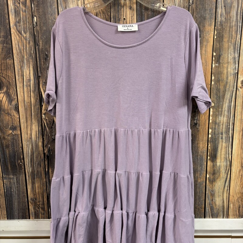 Purple Zenana Ruffle Top, Size: L