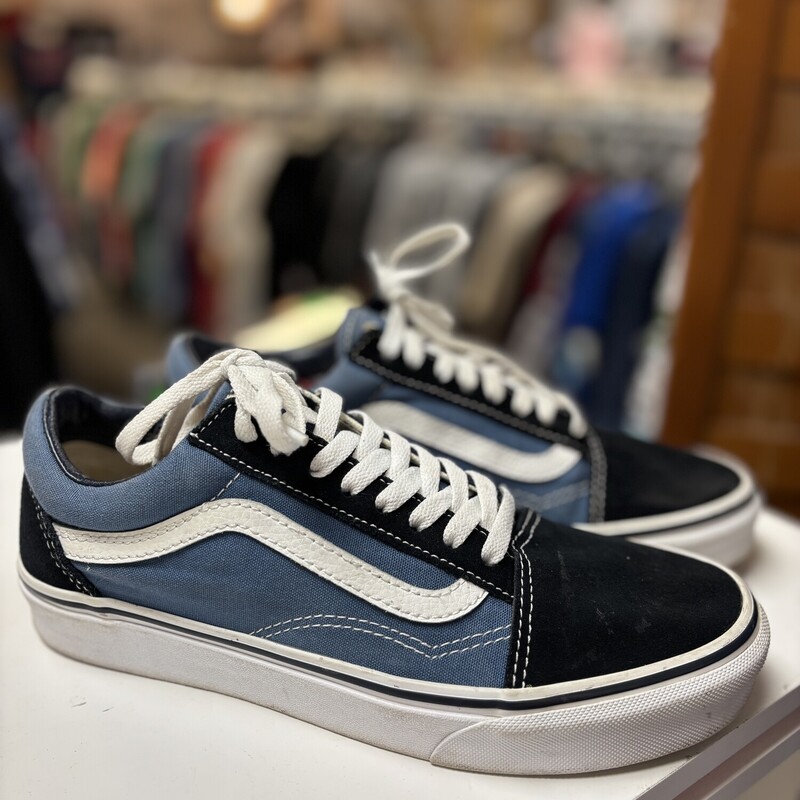 Blue/Black Vans, Size: 7