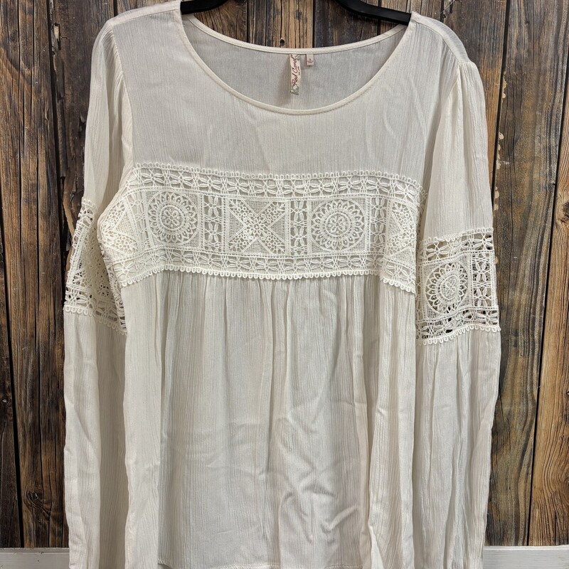 White Crochet Top, Size: S