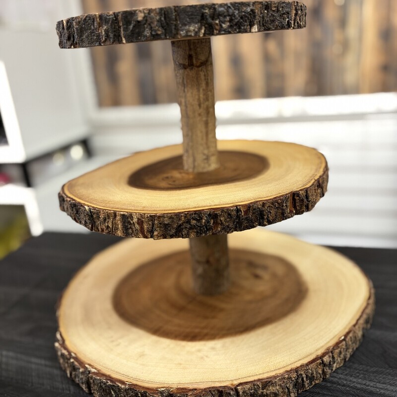 Rustic Wood Slab Serve Tr