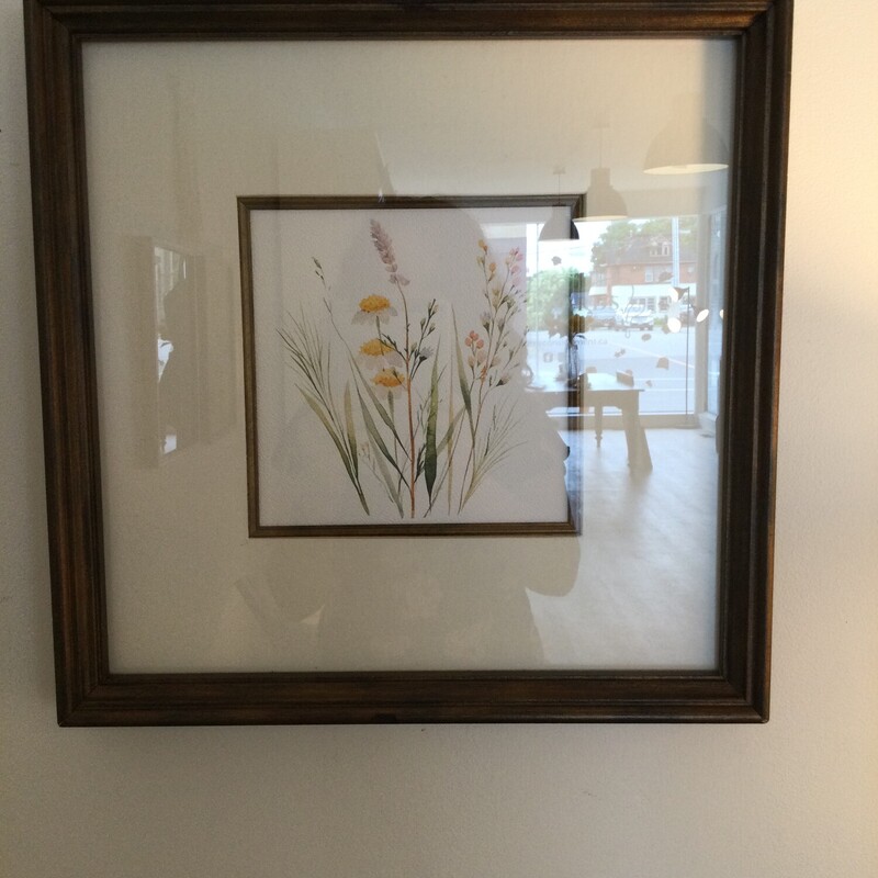 Framed Water Color,
Brown/Multi,
Size: 15.5 X 15.5 In