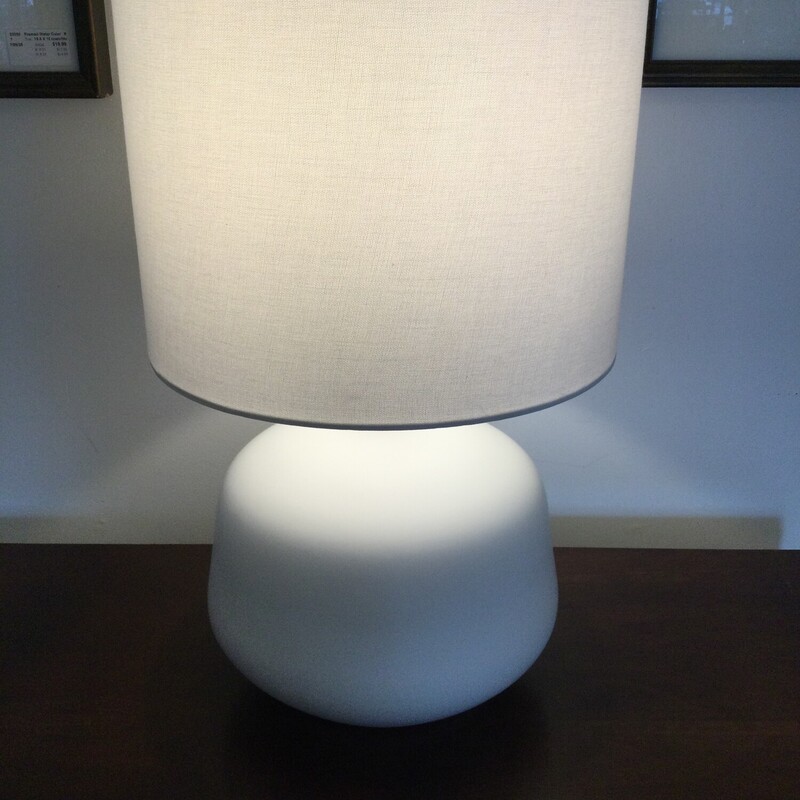 Drum Shade Table Lamp,
White,
Size: 22 X 14 In