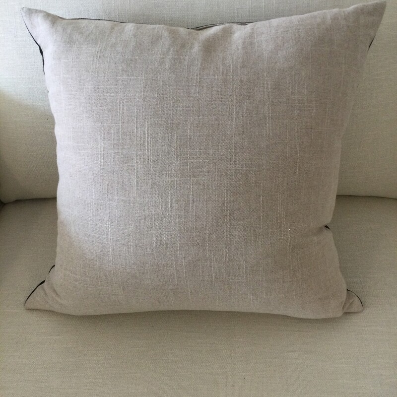 Velvet & Linen Toss Cushion,
Black/Sand,
Size: 20.5 X 20.5 In