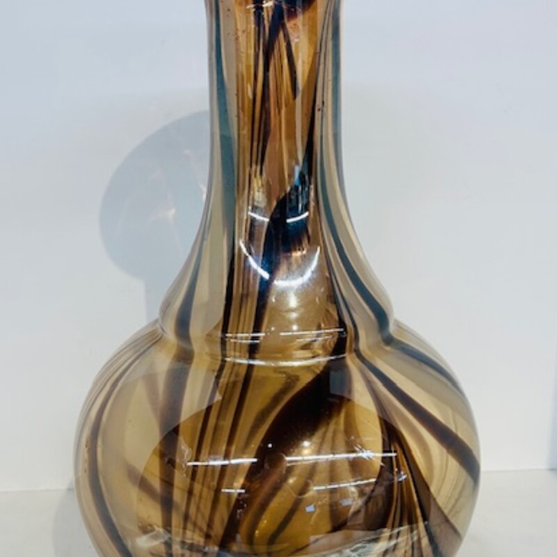 Blown Glass Swirl Fluted